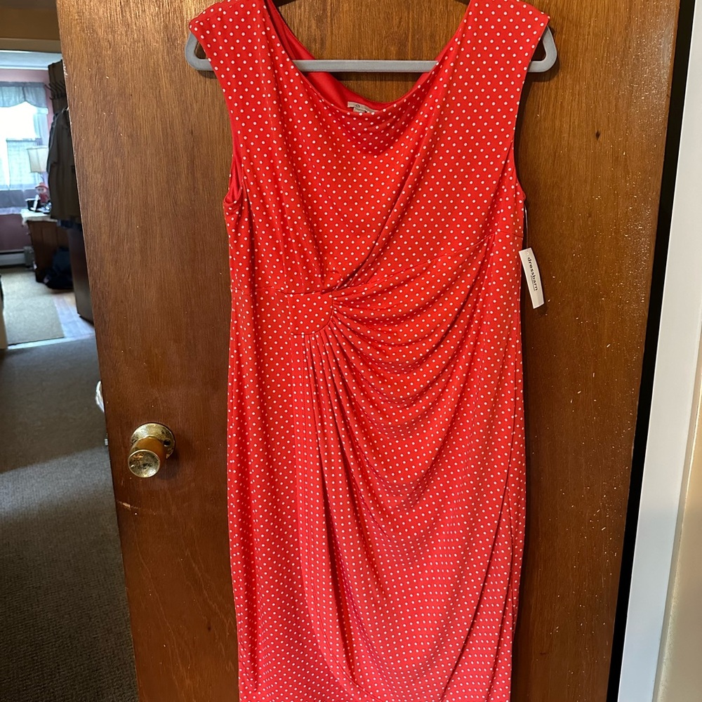Size16 Coral polka dot DressBarn dress